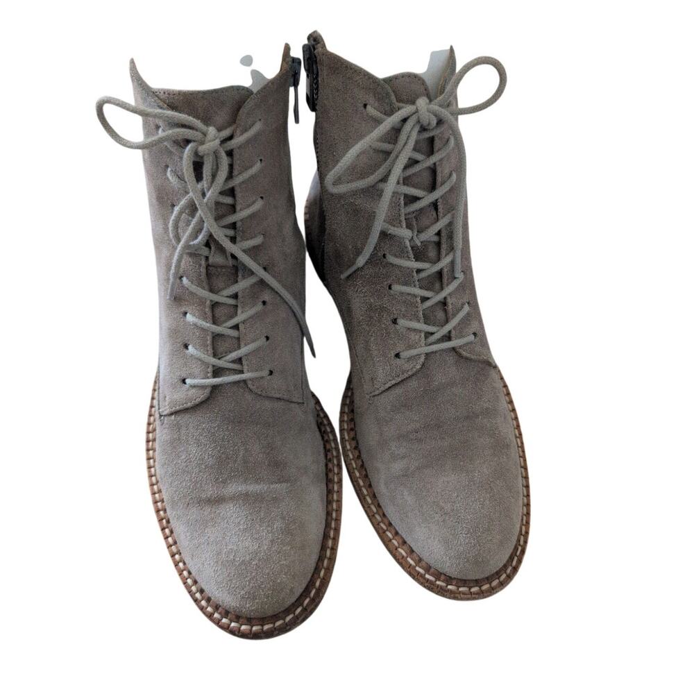 Vince Cabria Suede Combat Boots Lace Up size 7.5 - Picture 2 of 6